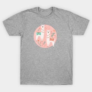 Lovely Llama on Pink T-Shirt